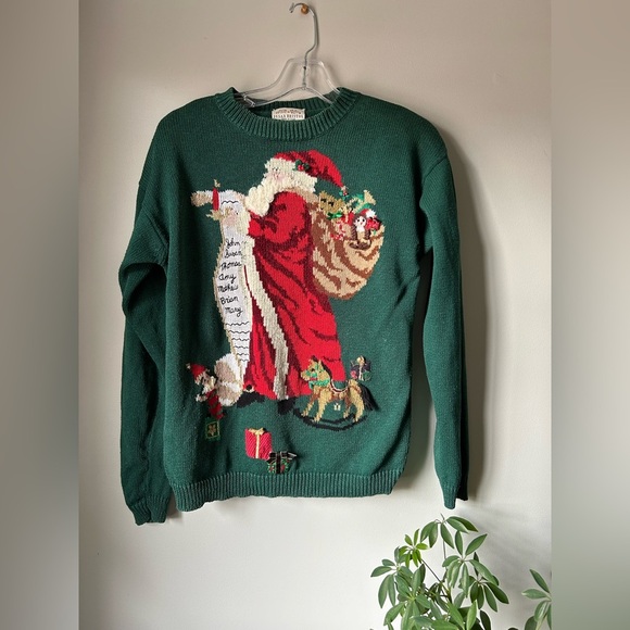 Susan Bristol Sweaters - Vintage Susan Bristol 1996 Santa Christmas Sweater S Embroidered Ugly Xmas
